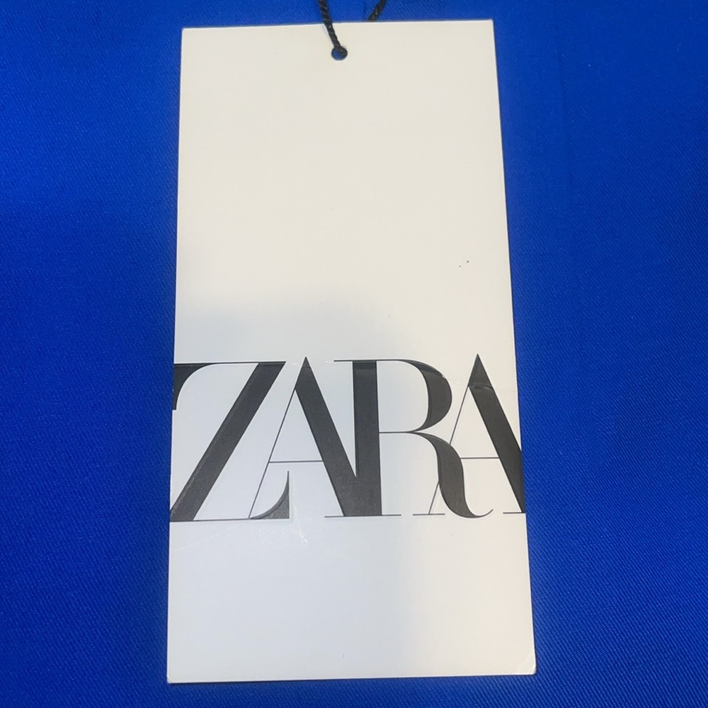 New ZARA SHORT SATIN EFFECT BLUE MINI SKIRT SIZE S 2143/248/420 - Picture 4 of 16